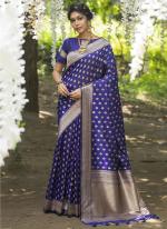 Light Blue Soft Banarasi Silk  Traditional Wear Zari Work Saree